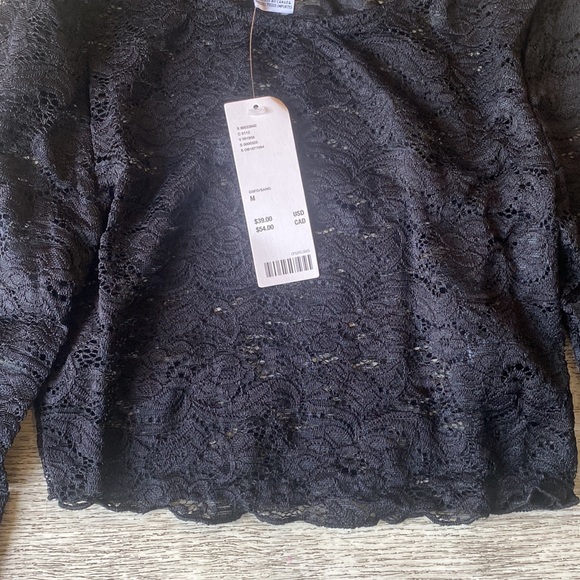 SOLD UO Danica Lace Sheer Long Sleeve Top NWT - Picture 3 of 8
